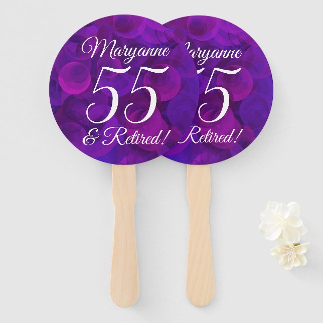 Éventail Élégant Purple 55 et Retraité (Devant et derrière)