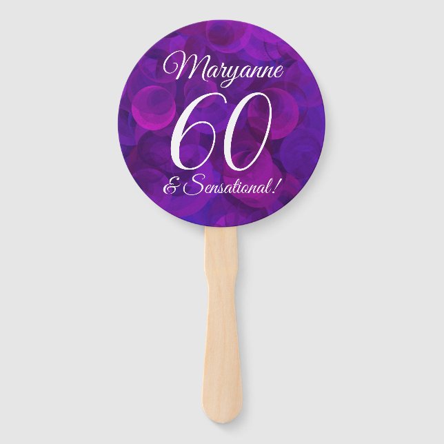 Éventail Élégant Purple 60 et Anniversaire sensationnel (Devant)
