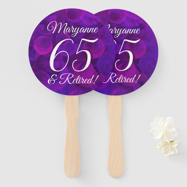 Éventail Élégant Purple 65 et Retraité (Devant et derrière)