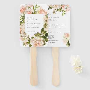 Éventail Élégant Rose Romance Mariage