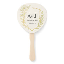 Élégante crête Mariage Florale Monogramme ivoire