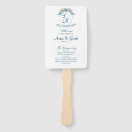 Éventail Elégante Crête Mariage Personnalisée Blue Hydrange
