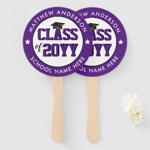 Éventail Élégante Royal Purple Classe de 2023 Graduation