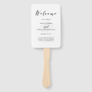 Éventail Élégante typographie Mariage noir et blanc