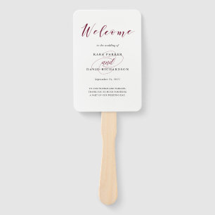 Éventail Élégante typographie Marsala Mariage