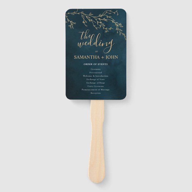 Éventail Emerald Green Botanical Élégants programmes de mar (Devant)