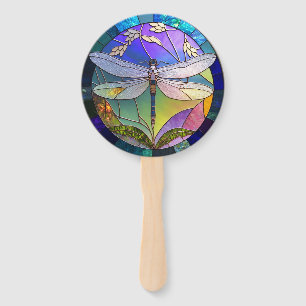 Éventail Ensemble de libellules en verre tendu