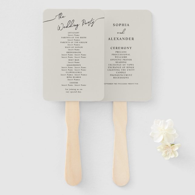 Éventail Ensemble de ventilateurs pour Mariage Boho. (Devant et derrière)