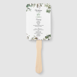 Éventail Eucalyptus Feuille Programme de mariage vert