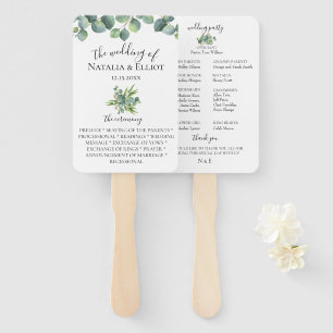 Éventail Eucalyptus Feuilles programme de mariage