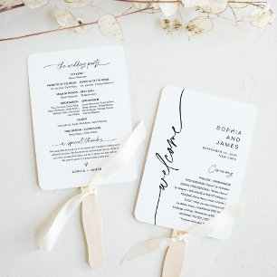 Éventail EVERLEIGH Programme de mariage minimaliste (ensemb