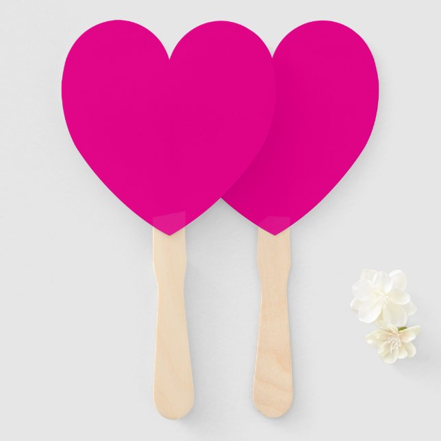 Éventail Expression créative Coeur rose-chaud (Devant et derrière)