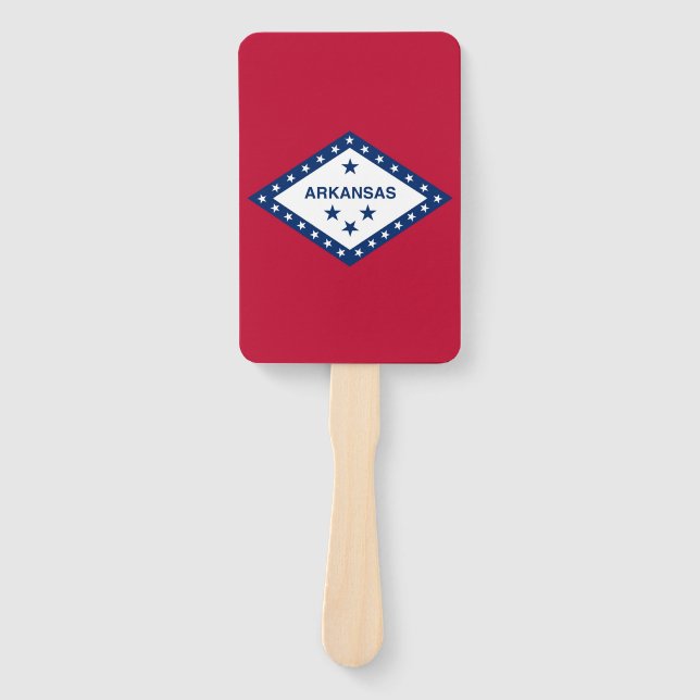 Éventail Fan à main avec drapeau de l'Arkansas, États-Unis (Devant)