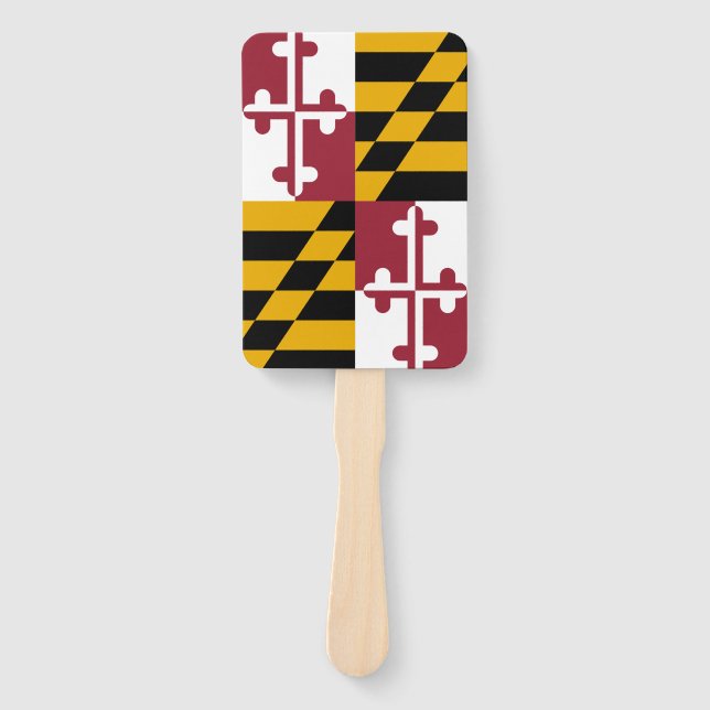 Éventail Fan à main avec drapeau de Maryland State, USA (Devant)
