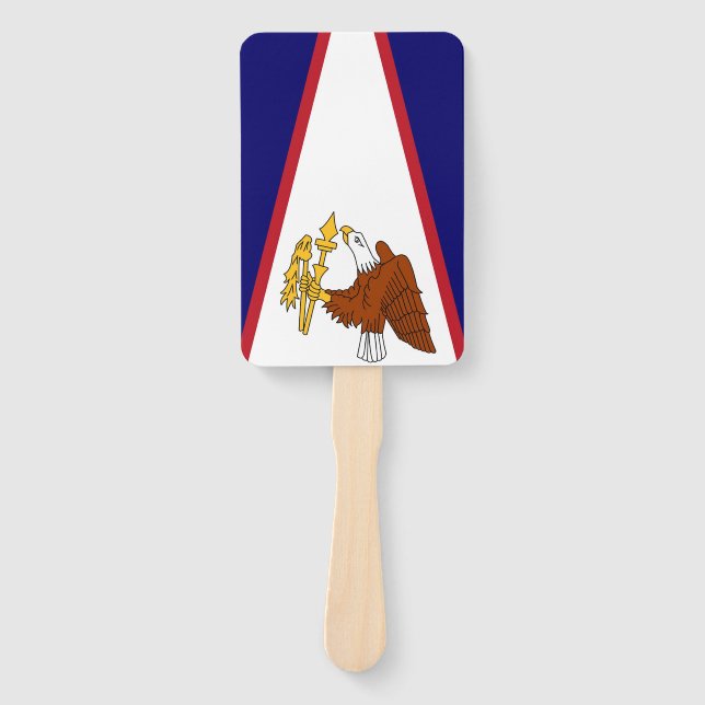 Éventail Fan à main avec drapeau des Samoa américaines, USA (Devant)