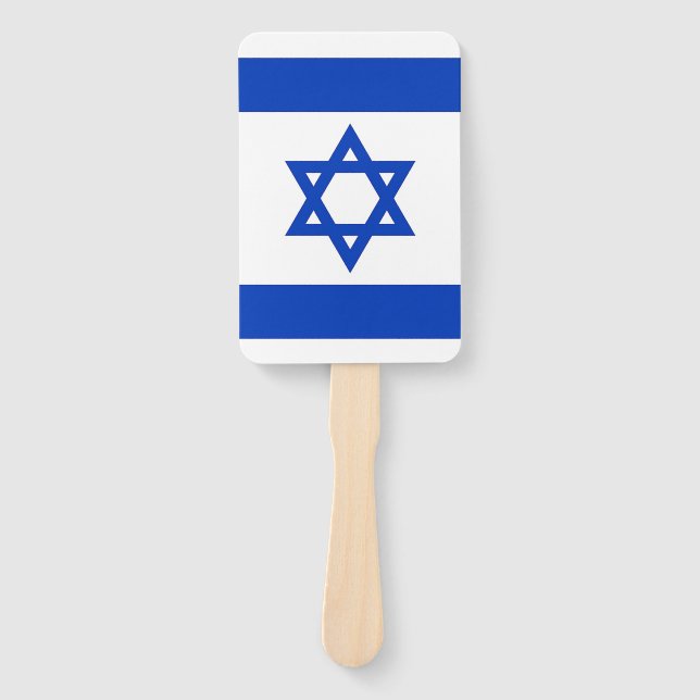Éventail Fan à main avec drapeau d'Israël (Devant)