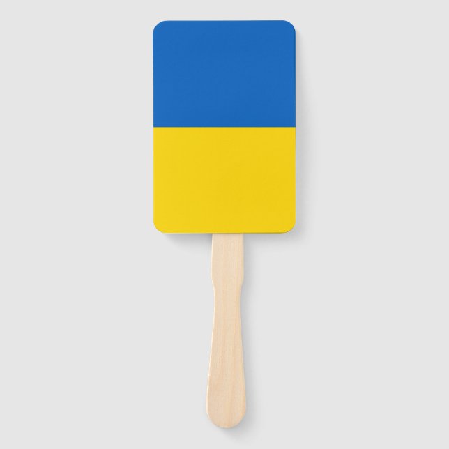 Éventail Fan à main avec drapeau d'Ukraine (Devant)