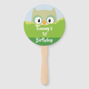 Éventail Fan de main de hibou d'animaux de région boisée