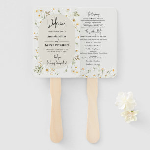 Éventail fan du programme de mariage Fleur sauvage Daisy