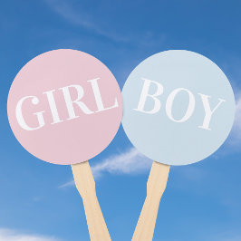 Éventail Fans à main fille ou garçon Baby shower Guesser Je