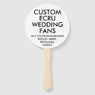 Éventail FANS MARIAGE ECRU ROND personnalisés (10)