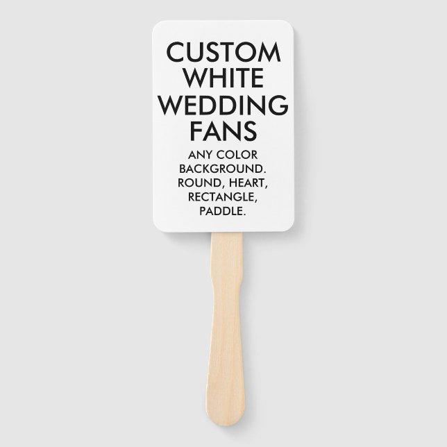Éventail FANS MARIAGES BLANCS RECTANGLE personnalisés (Devant)
