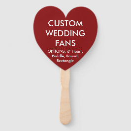 Éventail FANS MARIAGES CARDIAQUE ROUGE personnalisés