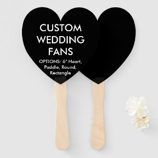 Éventail FANS MARIAGES personnalisés de coeur noir personna