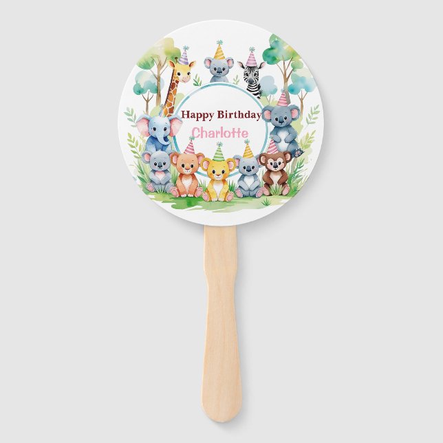 Éventail Far One mignonne Jungle Animal anniversaire enfant (Devant)