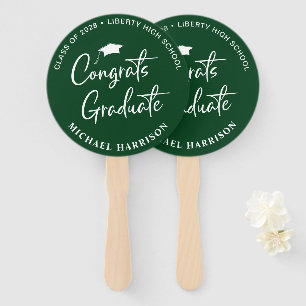 Éventail Félicitations à la Cérémonie de graduation verte