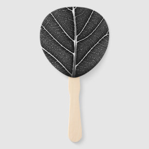 Éventail Fermeture de la feuille brillante noire et blanche