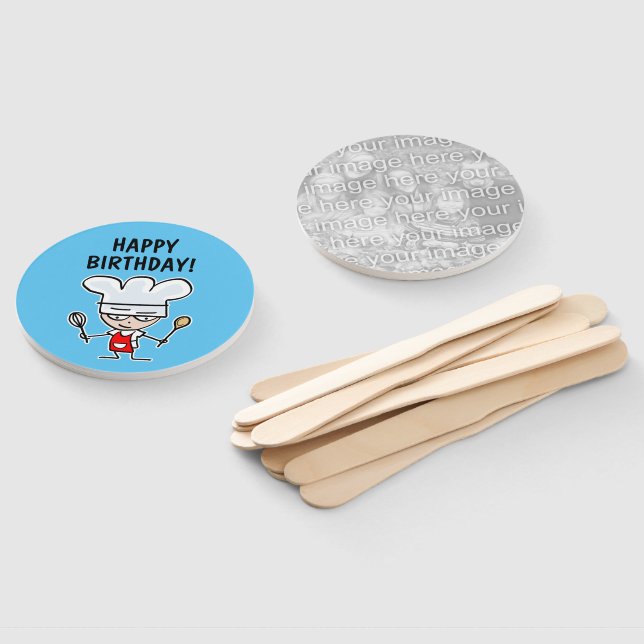 Éventail Fête d'anniversaire du chef pâtissier pour enfant  (Non-assemblé)