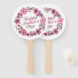 Éventail Fête des Mères Élégante Fan à couronne de fleurs