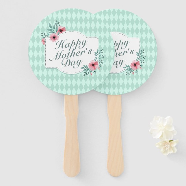 Éventail Fête des Mères Fête des Mères Flamme Fleur Fan Hap (Devant et derrière)