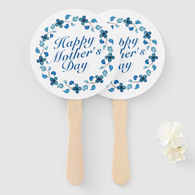 Éventail Fête des Mères Fête Florale Ventilateur à main (Devant et derrière)