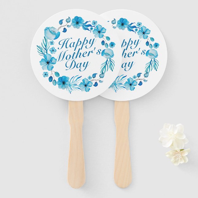 Éventail Fête des mères joyeuses et élégantes Fan de couron (Devant et derrière)