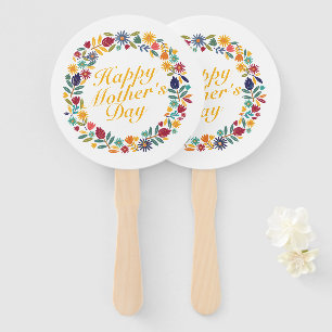 Éventail Fête des mères joyeuses et élégantes Fan de couron