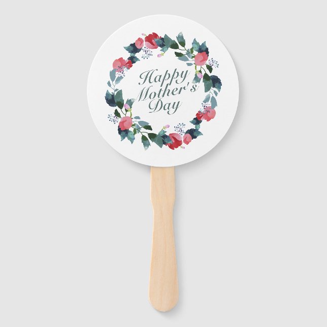 Éventail Fête des mères joyeuses et élégantes Fan de couron (Devant)
