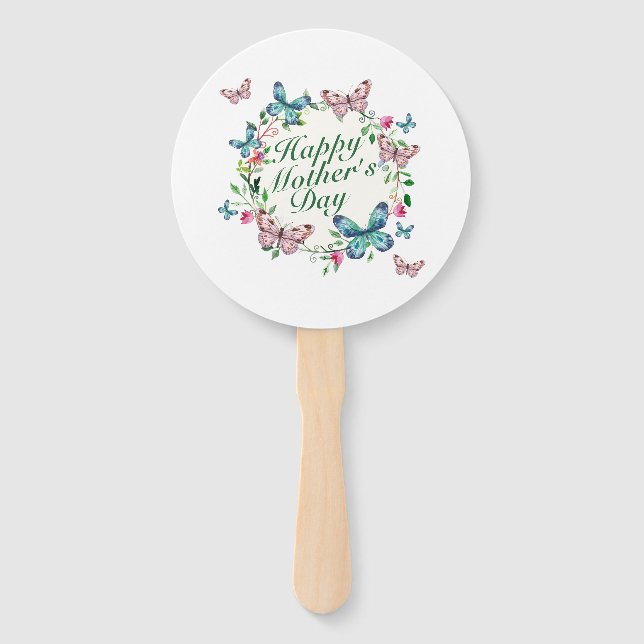 Éventail Fête des mères joyeuses et élégantes Fan de couron (Devant)