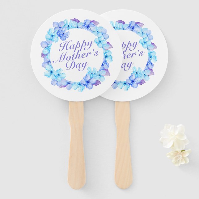 Éventail Fête des mères joyeuses et élégantes Fan de couron (Devant et derrière)
