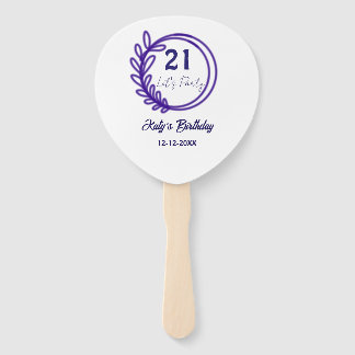 Éventail FÊTIONS LE 21e anniversaire nom FLEUR RONDE VIOLET