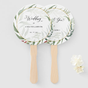 Éventail Feuilles de verdure Bienvenue au Mariage de la cou