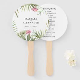 Éventail Feuilles et fleurs tropicaux