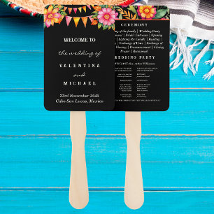 Éventail Fiesta florale colorée Programme de mariage mexica