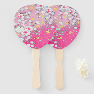 Éventail Fleur de cerisier japonais rose blanc