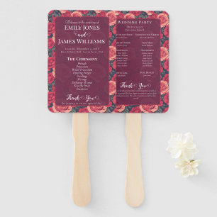 Éventail Fleur de rose sauvage colorée Mariage romantique
