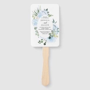 Éventail Fleur Jolie Aquarelle Floral Programme de mariage 