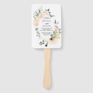 Éventail Fleur Jolie Aquarelle Floral Programme de mariage