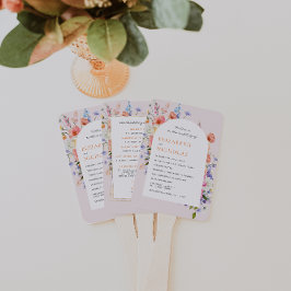 Éventail Fleur sauvage Boho | Programme de mariage floral
