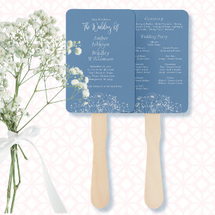 Éventail Fleur sauvage Dusty Blue Botanical Floral Programm